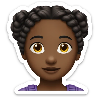 niña negra de 3 años, con trenzas en el pelo sticker