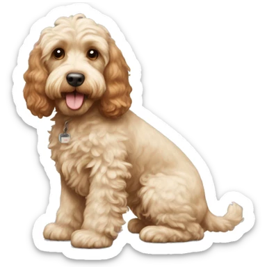 Red cockapoo and cream color cockapoo fully body  sticker