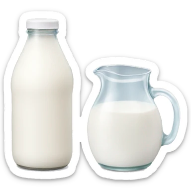white milk in bottle sticker
