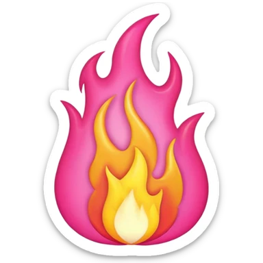 Pink flame iOS 18 emoji sticker
