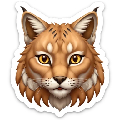 A high-resolution photo-realistic digital illustration of a majestic lynx sticker