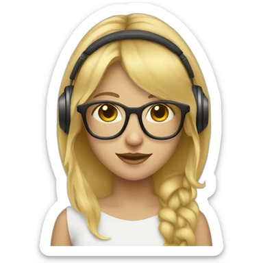 blonde-haired-girl-with-golden-glasses-and-headphones sticker