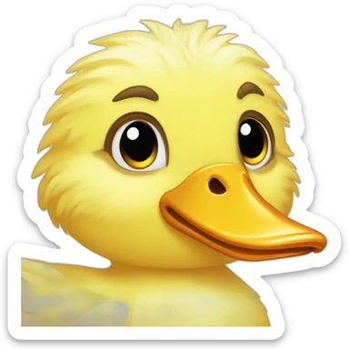 Cute fluffy duck emoji sticker