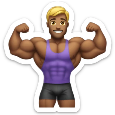 Bodybuilder flexing sticker