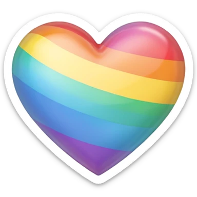 rainbow pride heart with a pastel color palette sticker