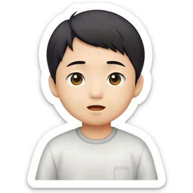 short asian boy sticker