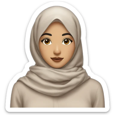 asian hijabi girl with thrifted clothes and fabulous eyebrows sticker