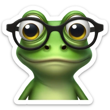 Stressed frog wearing glasses  sticker