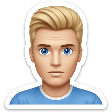 Vanilla Ice with blue eyes, light brown Elvis hairstyles sticker