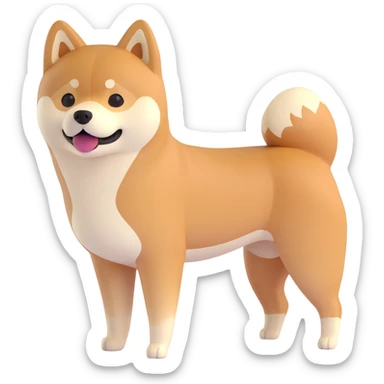 shiba inu standing, sick sticker