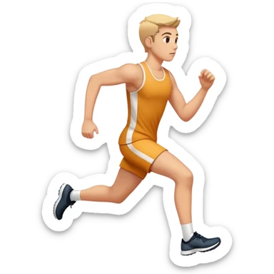 Человек который бежит и думает о GigaChat sticker