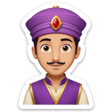 Aladdin with purple vest and fez sticker