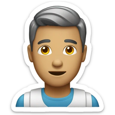 Un chico sujeta un iPhone sticker