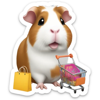 Guinea pig does shopping  sticker