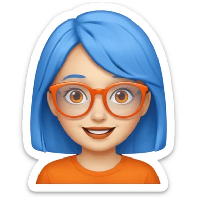 blue skinned orange glassed daughter sticker