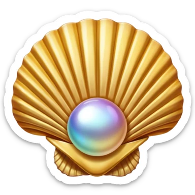 OpenSea gold shell with pearl sticker