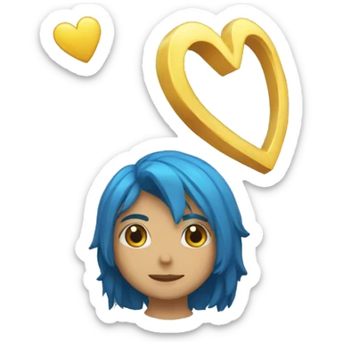 corazon azul roto sticker