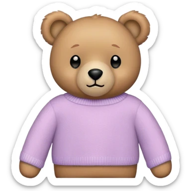 
teddy bear in a pastel sweater sticker