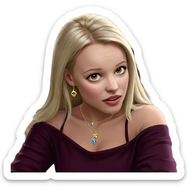 blonde girl with jewelry sticker