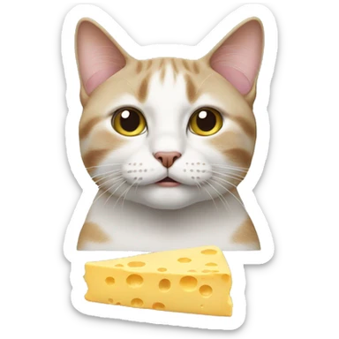 British cat with leak of cheese sticker