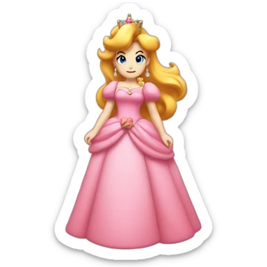 Mario wearing the dress of princes peach sticker