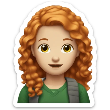 Ginger hair color girl who is pretty and has green eyes sticker