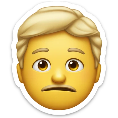 Normal emoyi yellow circle dot with 👀this kind of side eye on the right side of head that are judjing and annoyed bit angry  By you lips pouting like an emoyi  sticker