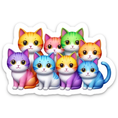 Rainbow cats sticker