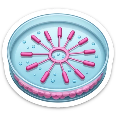 placa de petry com pequenos bastoes rosas flutuando sticker