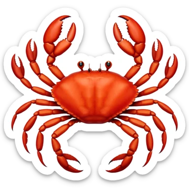A live crab with only eight legs and two pincers sticker