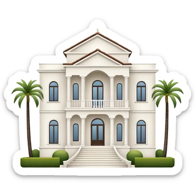 white 3 floor modern luxurious villa sticker
