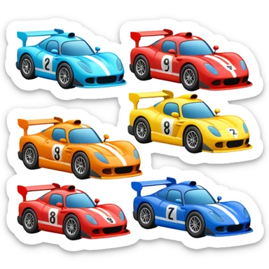 racing car emojis sticker