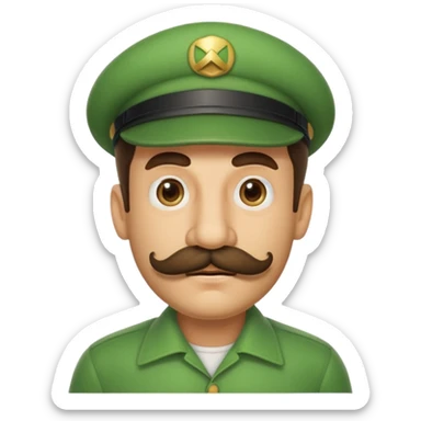 luigi with a  big mustache sticker