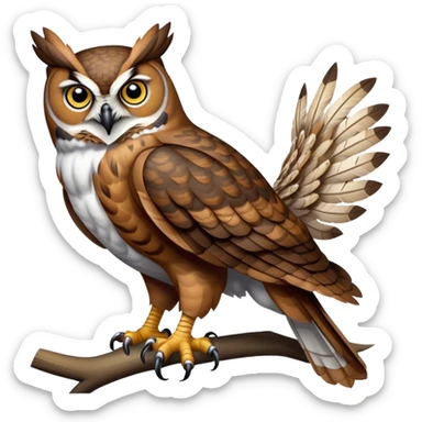 Full Body Great Horned Owl sticker