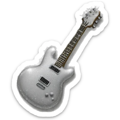 Silver sparkly guitar sticker