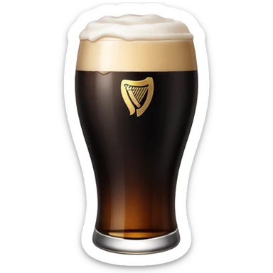 Guiness glass with a tiny bit of beer left. sticker