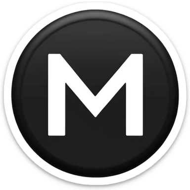 Black Circle with MB written on it sticker