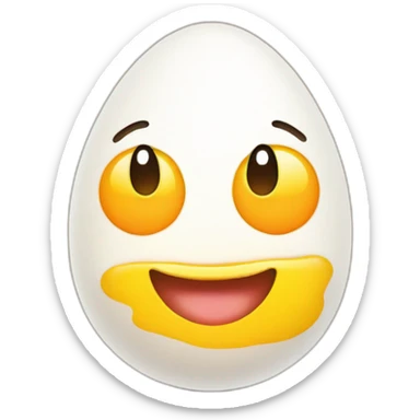 cute Sunny-side-up egg with face  sticker