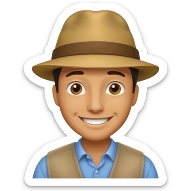 Hat and happy man sticker