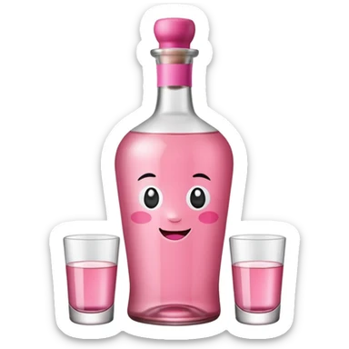 Pink soju bottle sticker