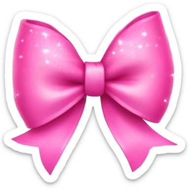 A pink Bow with sparkles sticker