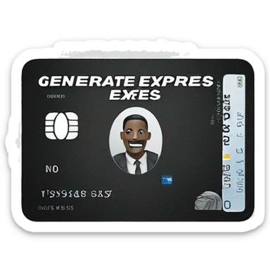 Generate a black American Express card  sticker