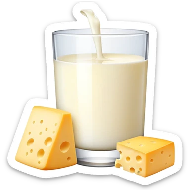 glass of milk and cheese sticker
