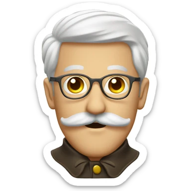 silly german man with a cool mustache  sticker