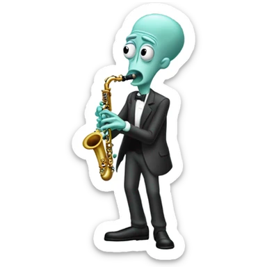 Squidward playing clarinet sticker