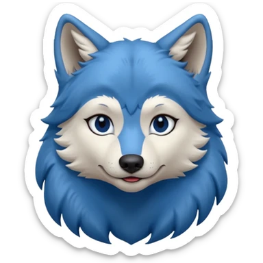 A female feminine blue wolf  sticker
