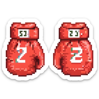 красные боксерские перчатки друг на друге с надписью "23", no background sticker