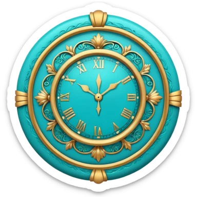 turquoise clock sticker