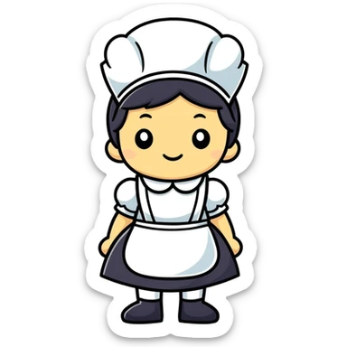 Dark face man with a maid costumes  sticker