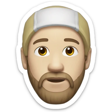 Eminem with a beard and blue eyes sticker